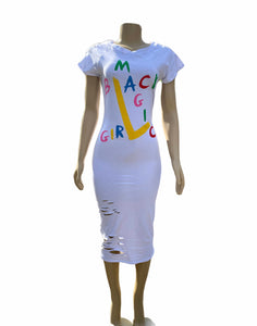 Black Girl Magic T-Shirt Maxi Dress